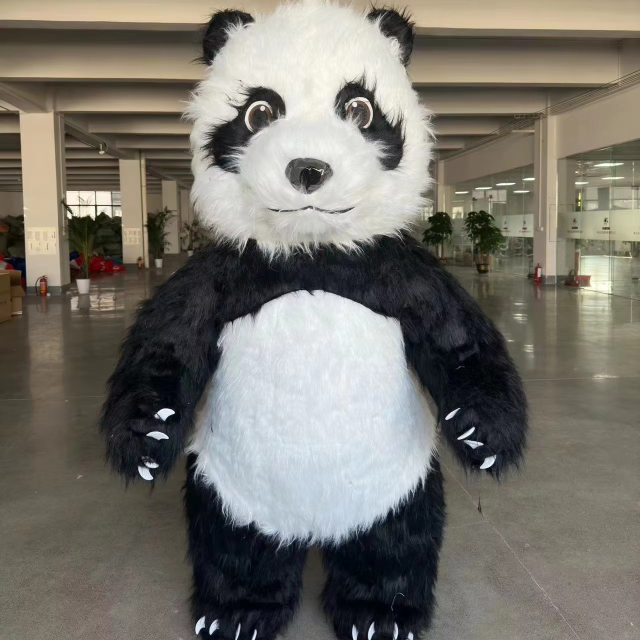 Saygo High Quality Custom Cartoon Giant Advertising Inflatable Walking Mascot Plush Panda Costume