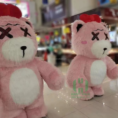 Pink Cute Dressing Bear Mascot Costumes Various Color Inflatable Giant Teddy Bear Costume Inflatable Teddy Bear Mascot Costume