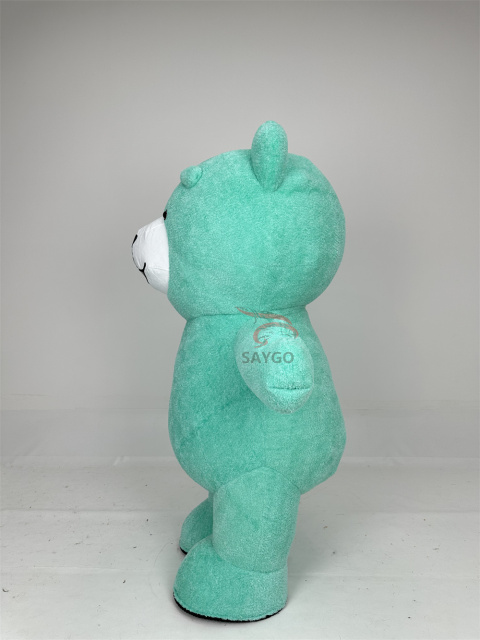 Mint Green Color Teddy Bear Mascot Costume 2m Fabric Teddy Bear Inflatable Costume for Cartoon Theme Parties,Big Mascot,Mint Green Color Teddy Bear Mascot Costume 2m Fabric Teddy Bear Inflatable Costume for Cartoon Theme Parties