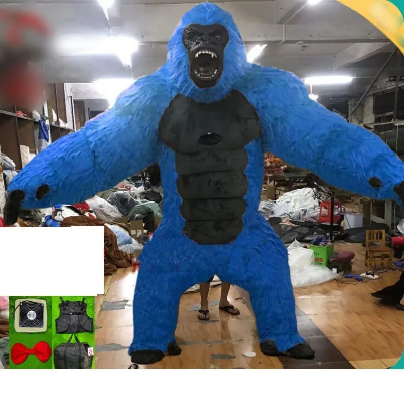 New Arrive colorful Inflatable Gorilla Mascot Costume 2.6m King Kong Custom Anime Cosplay Mascotte Theme Fancy Dress Carnival