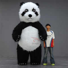 Hot sale Christmas Panda Mascot Costume Adult Inflatable Cartoon Animal Theme Walkable Plush Parties Dancing Costume