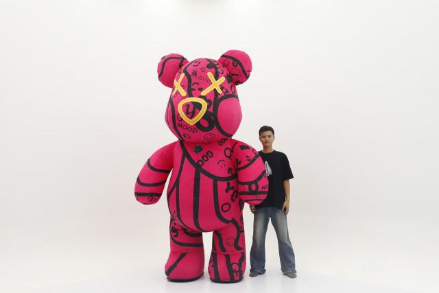 Cartoon Bear Inflatable Costume Mascot Parade Adult Character Cosplay Animal Birthday Christmas Party Event Plush Set