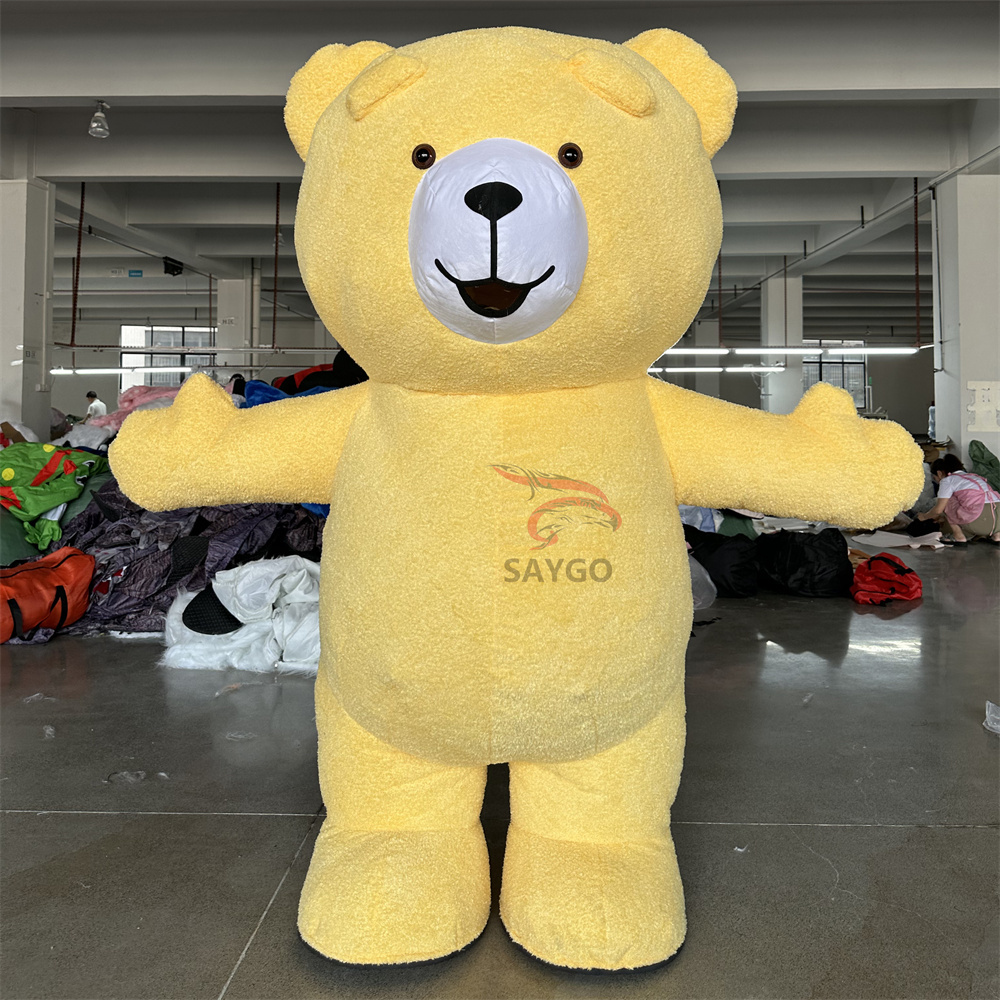 Saygo Giant Inflatable Teddy Bear Mascot Costume Life Size Adult Unisex Cosplay for Mardi Gras Carnival