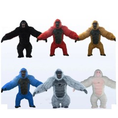 Children Scare Crying King Kong Gorilla Mascot Costume for Adult 2m 2.6m Inflatable Blue Gorilla Monkey Costume for Outdoor Show
