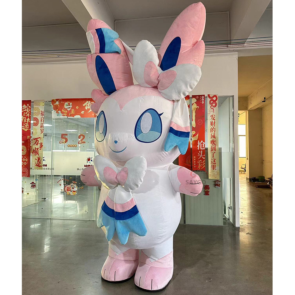 Events Performance Wear Inflatable Sylveon Mascot Costume 2m/2.6m Tall Cartoon Character Sylveon Mascot Costumes for Adults