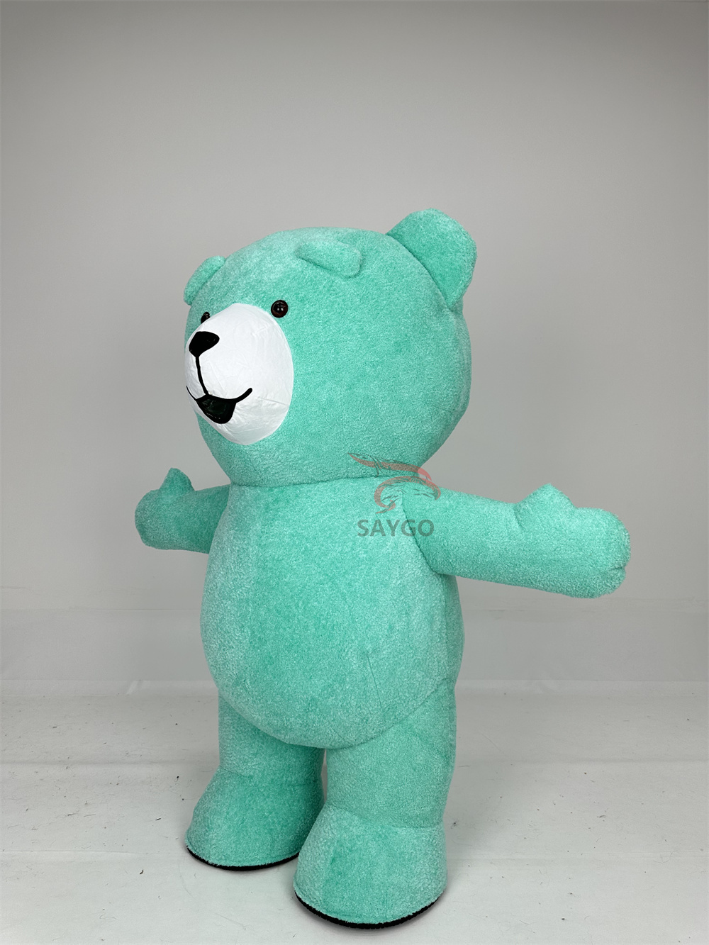 Mint Green Color Teddy Bear Mascot Costume 2m Fabric Teddy Bear Inflatable Costume for Cartoon Theme Parties,Big Mascot,Mint Green Color Teddy Bear Mascot Costume 2m Fabric Teddy Bear Inflatable Costume for Cartoon Theme Parties