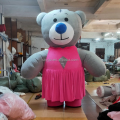 Pink Cute Dressing Bear Mascot Costumes Various Color Inflatable Giant Teddy Bear Costume Inflatable Teddy Bear Mascot Costume