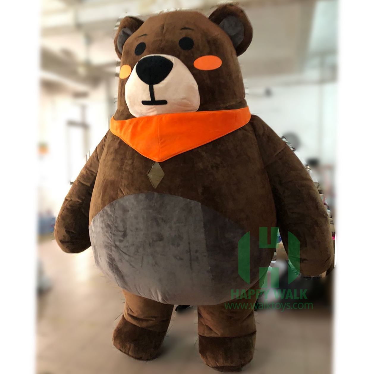 Black Brown Teddy Bear Costumes Various Inflatable Scarf Teddy Bear Head Moscot Costume Scarf Bear for Events Advertising Rental