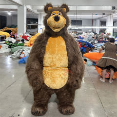 Dark Brown Cartoon Character Inflatable Masha Bear Mascot Costume Adult Mascot Costume for Sale,Big Mascot,Dark Brown Cartoon Character Inflatable Masha Bear Mascot Costume Adult Mascot Costume for Sale