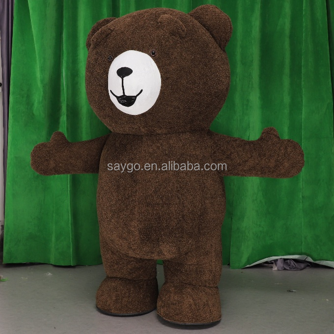 Wearable Inflatable Teddy Bear Christmas Costume Cartoon Teddy Bear Costume for Men Gummy Bear Costumes for Advertising Events