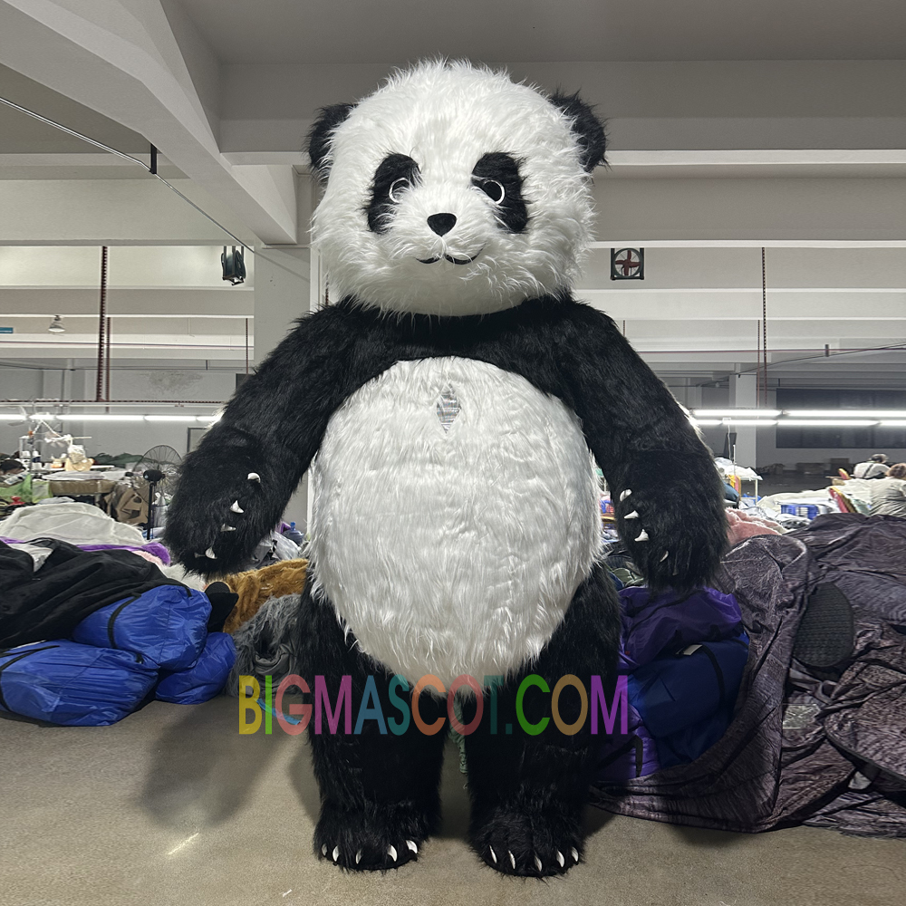 Factory Giant Inflatable Walking Panda Mascot Costume Funny Polar Bear Mascot Costume Panda for Promotional