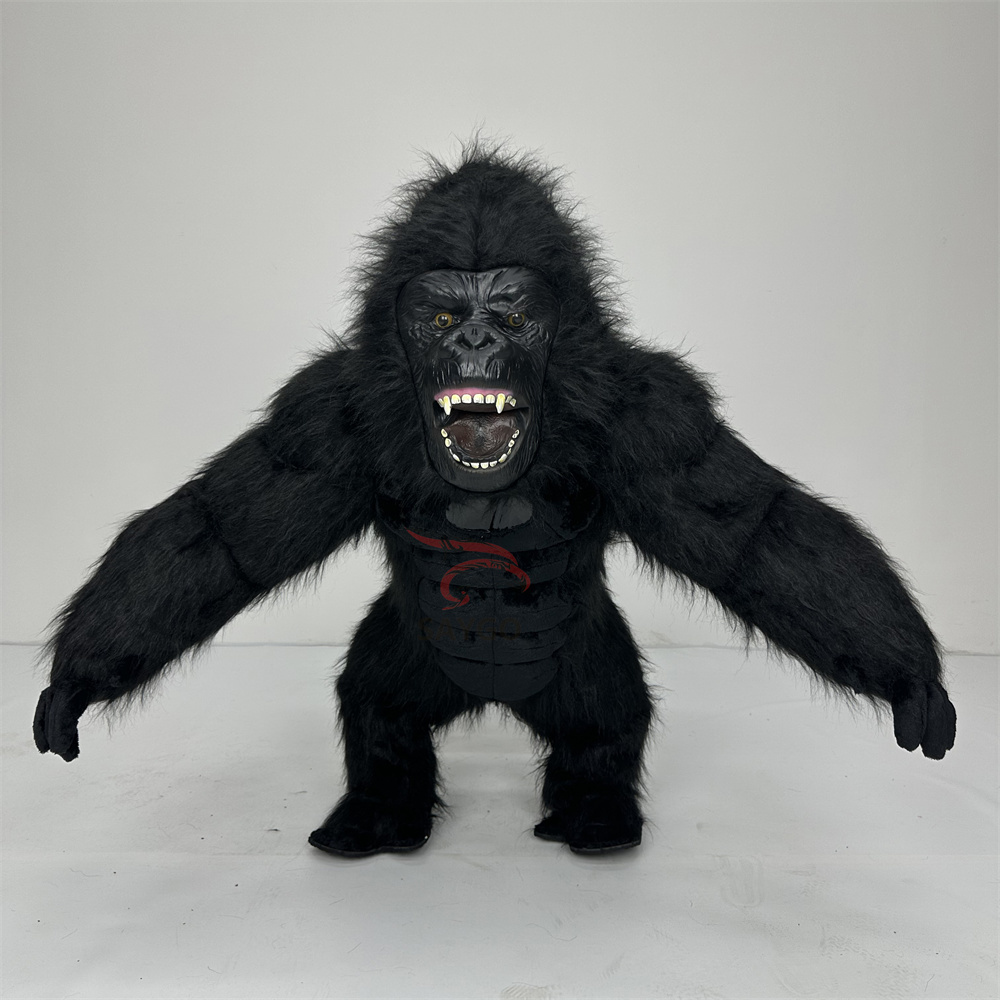 Short Dwarf Gorilla Mascot Costume 2m Inflated Fibre Furry Gorilla Monkey Costume for Events Activities Walking
