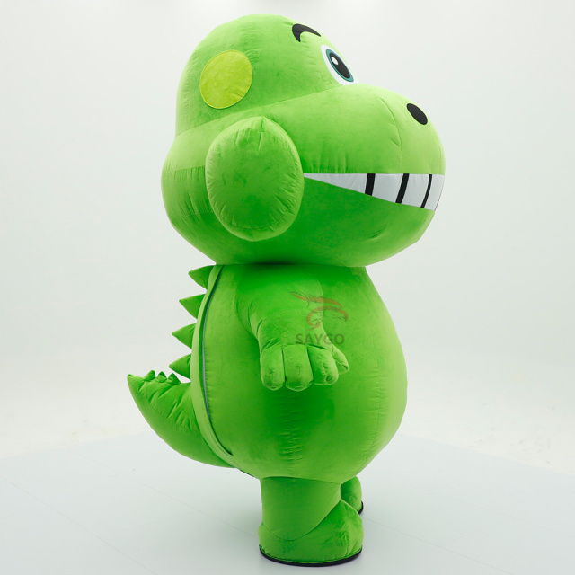 Inflatable Green Dragon Costume-Realistic Animal Design for Adult Unisex Mardi Gras Carnival Parties-saygo Brand