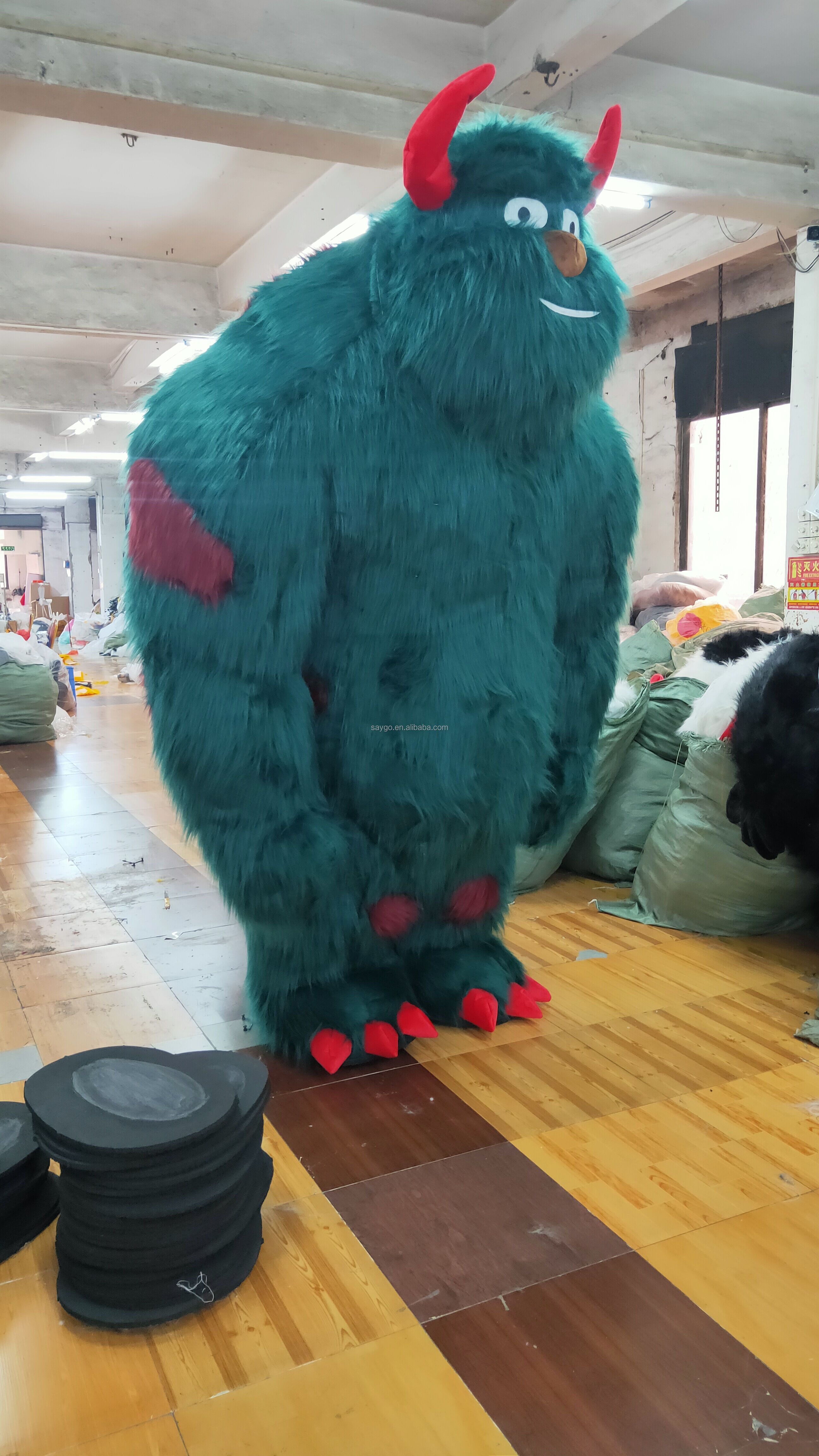 Unisex Inflatable Blue Green Monster Sully Cartoon Mascot Costume Plush Bear Design for Adults for Parties Monster Inc Mascot