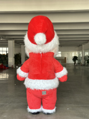 Deluxe Velvet Inflatable Adult Santa Claus Mascot Costume Luxury Adult Fancy Dress for Christmas Party and Carnival Costumes