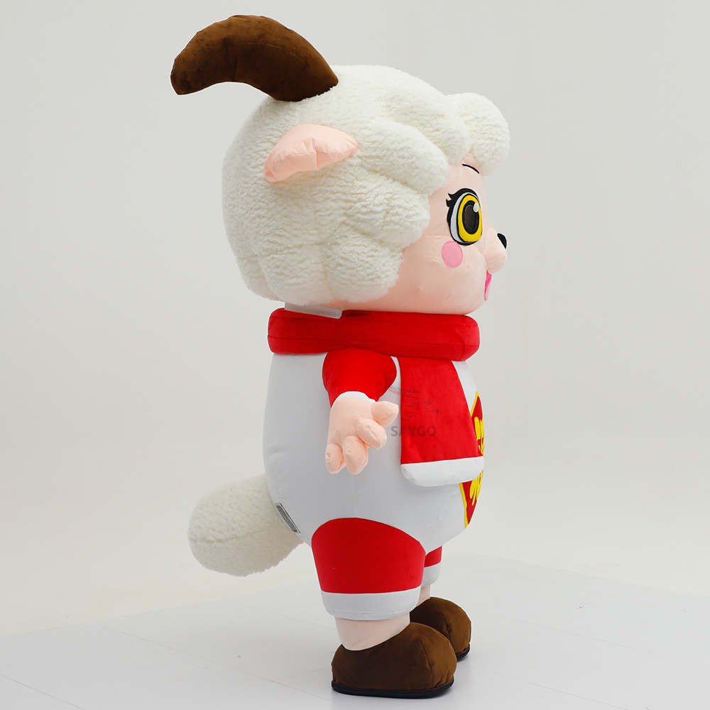 New year mascot Inflatable White Sheep Costumes Performance Suit Inflatable Animal Mascot Adults Costumes Party