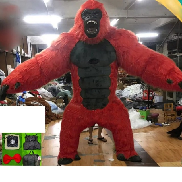 Children Scare Crying King Kong Gorilla Mascot Costume for Adult 2m 2.6m Inflatable Blue Gorilla Monkey Costume for Outdoor Show