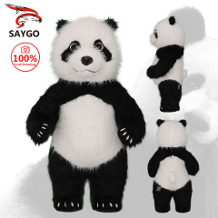 Saygo Long Plush 2m/2.6m/3m Inflatable Panda Mascot Costume Cartoon Character Cosplay Suit for Adults