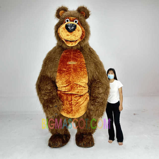 Professional Custom Inflatable Masha Bear Mascot Costume Cartoon Wearable Animal Performance Props Costumes for Party