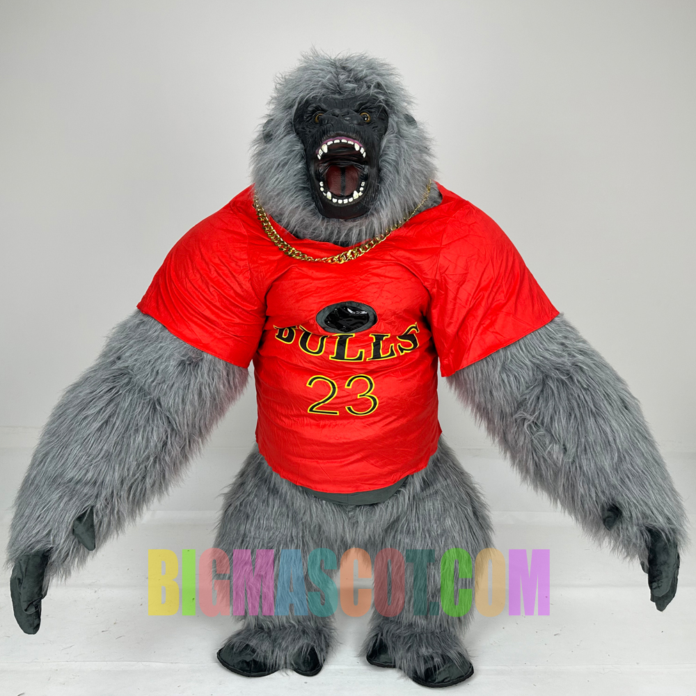 Short Dwarf Gorilla Mascot Costume 2m Inflated Fibre Furry Gorilla Monkey Costume for Events Activities Walking