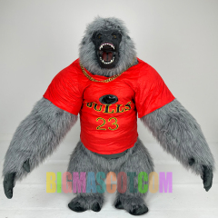 Short Dwarf Gorilla Mascot Costume 2m Inflated Fibre Furry Gorilla Monkey Costume for Events Activities Walking