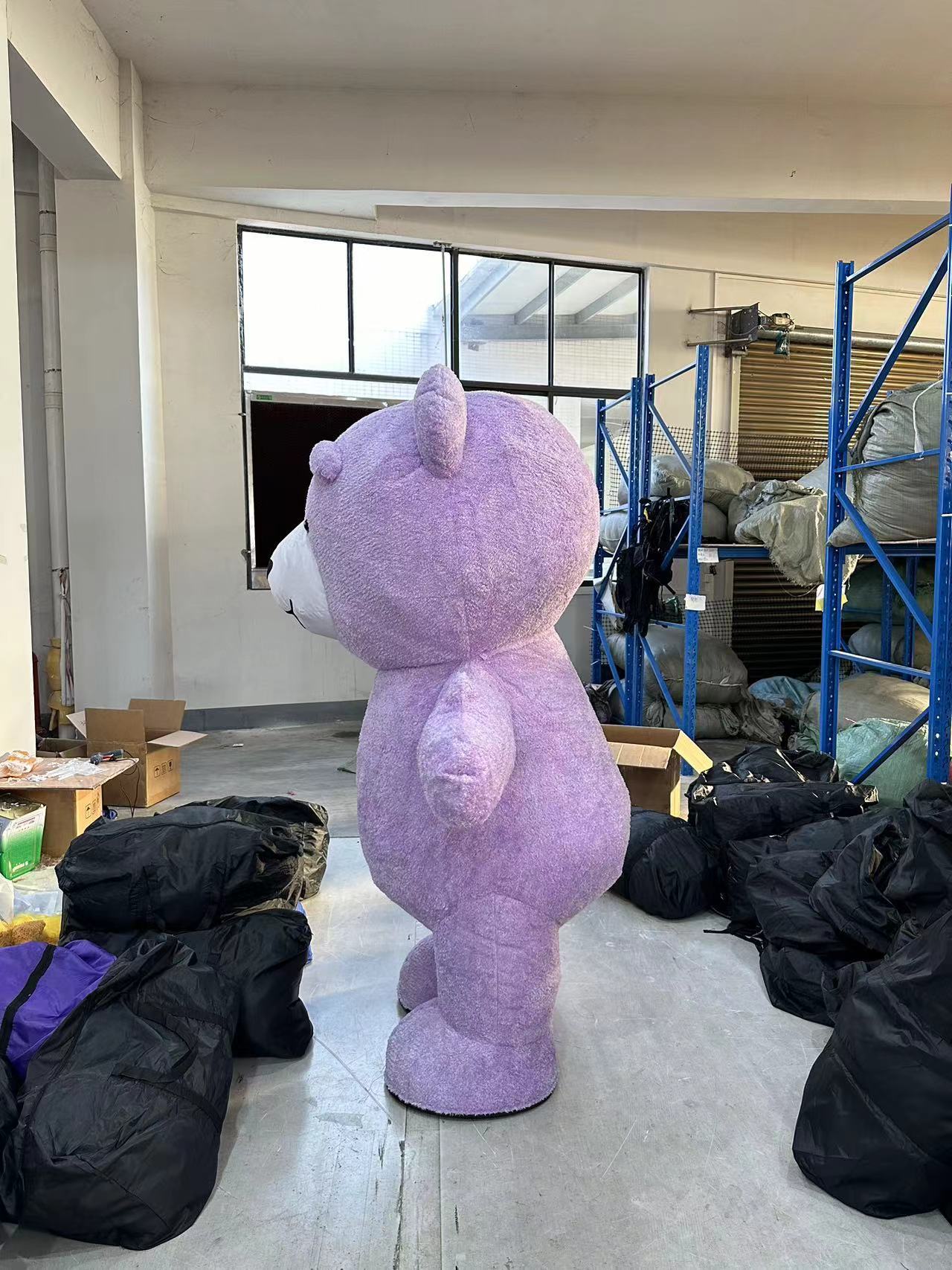 Net Celebrity Adult Inflatable Bear Costume Cartoon Mascot Doll Suit Plush Head Cover Plush Material Halloween Christmas Parties