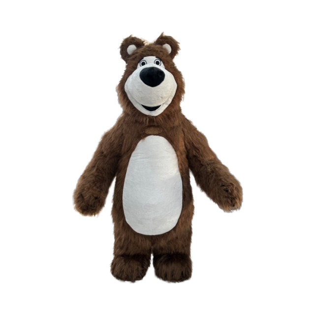 Dark Brown Inflatable for Masha Bear Mascot Costume Plush Fursuit Adult Anime Cosplay Custom Carnival Animal Mascotte Mascotte