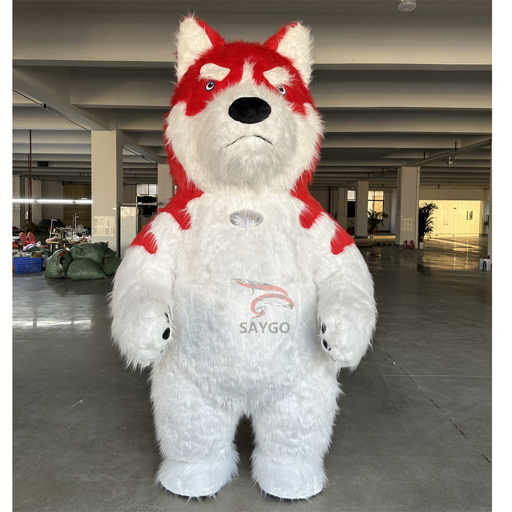 Hot sale Christmas Panda Mascot Costume Adult Inflatable Cartoon Animal Theme Walkable Plush Parties Dancing Costume