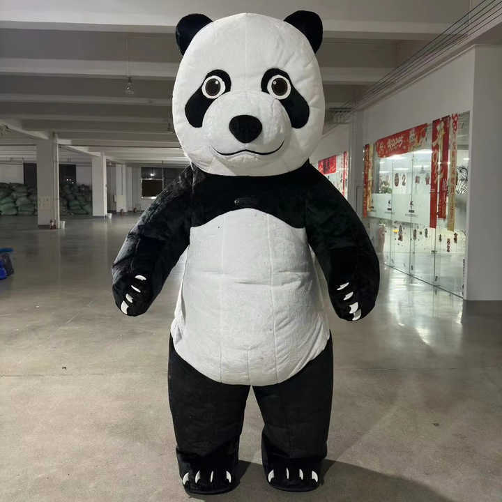 Cheap Price Hot Sale Custom Unisex Adult Size Short Fabric Inflatable Panda Mascot Costumes for Christmas Sales