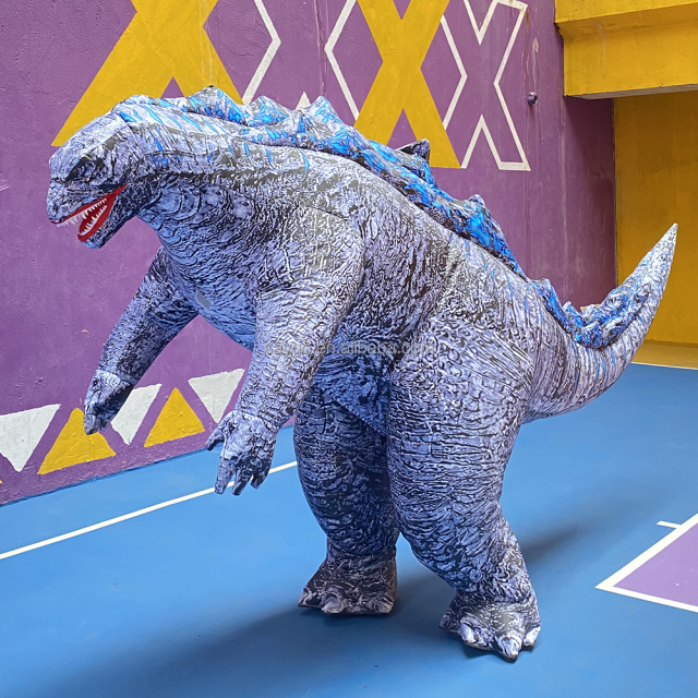 Realistic Inflatable Godzilla Costume for Adults-Unisex Mardi Gras Beer Mascot Costume