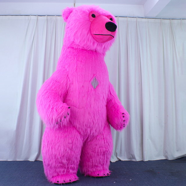 Saygo Halloween Cartoon Cosplay Adult 3 Meter Long Fur Walking Giant Inflatable Polar Bear Mascot Costume for Sale