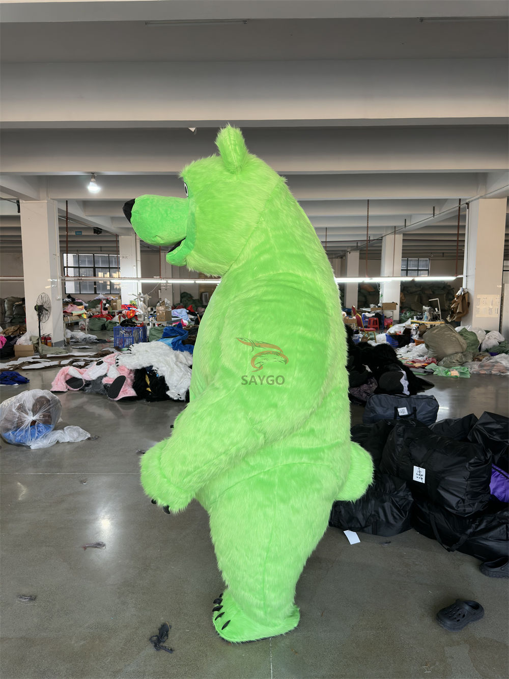 Cartoon Character Kids Party Green Inflatable Masha Bear Mascot Costume Adult Mascot Costume for Sale