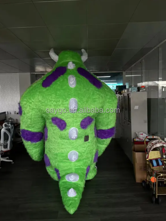 Unisex Inflatable Blue Green Monster Sully Cartoon Mascot Costume Plush Bear Design for Adults for Parties Monster Inc Mascot