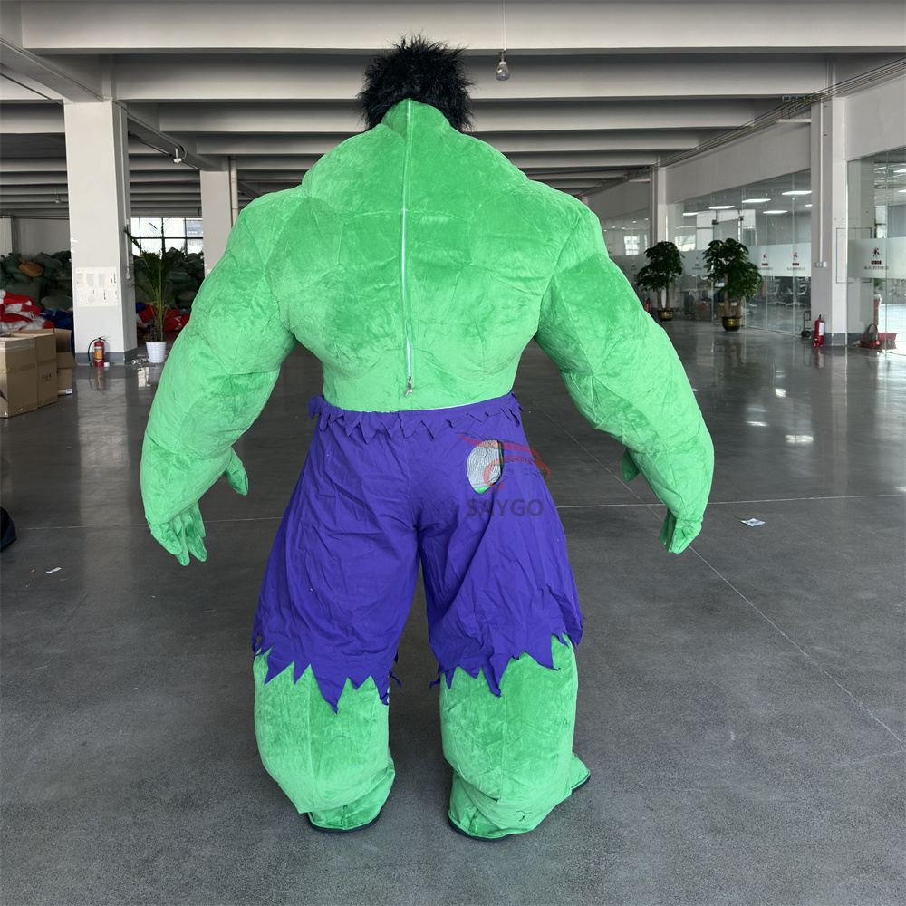 Best Seller Unisex Inflatable Hulk Mascot Costume Adult Cartoon Character Cosplay for Hand Drawn Advertising Activities