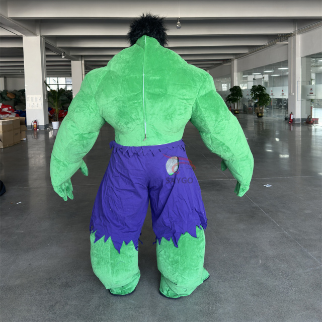 Best Seller Unisex Inflatable Hulk Mascot Costume Adult Cartoon Character Cosplay for Hand Drawn Advertising Activities