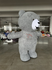 Customize Grey Color Teddy Bear Mascot Costume Inflate 2m LovelyTeddy Bear Mascots for Events Walking and Rental