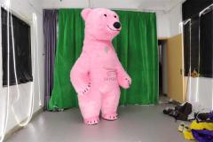Pink Fur Coating Polar Bear Mascot Costume 2m 2.6m Inflatable Polar Bear Costume for Party Dress