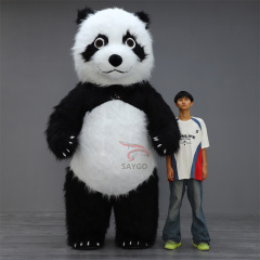Hot sale Christmas Panda Mascot Costume Adult Inflatable Cartoon Animal Theme Walkable Plush Parties Dancing Costume