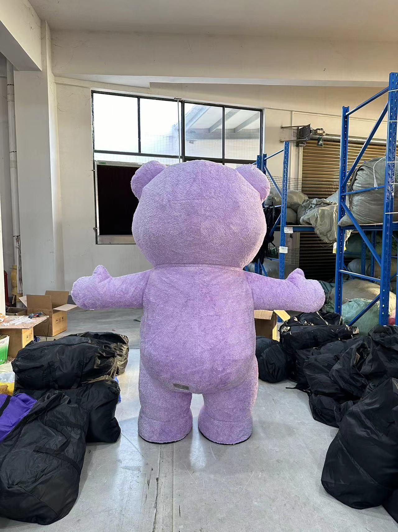 Net Celebrity Adult Inflatable Bear Costume Cartoon Mascot Doll Suit Plush Head Cover Plush Material Halloween Christmas Parties
