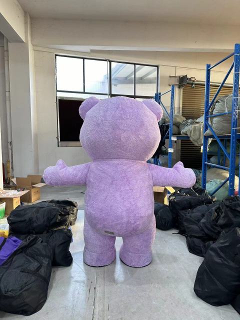 Net Celebrity Adult Inflatable Bear Costume Cartoon Mascot Doll Suit Plush Head Cover Plush Material Halloween Christmas Parties