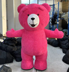 Adult Gray Inflatable Plush Teddy Bear Mascot Costume Cartoon Style for Cosplay Halloween/Christmas Parties Party Supplies