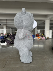 Customize Grey Color Teddy Bear Mascot Costume Inflate 2m LovelyTeddy Bear Mascots for Events Walking and Rental