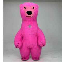 Realistic Giant Rosy pink Inflatable Polar Bear Party Mascot Costumes for Adults Cosplay 2/2.6/3m Unisex Poland Bear Costumes