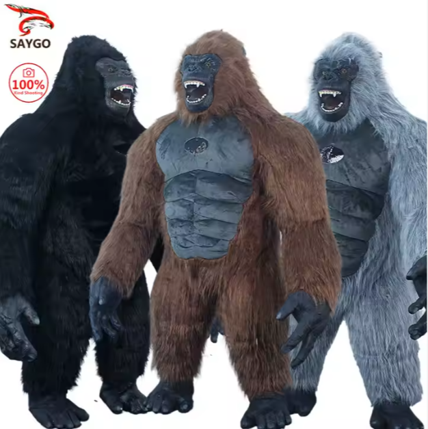 Giant Realistic Gorilla Inflatable king Kong Mascot Costume 2/2.6/3m Inflated Anime Costumes Gorilla for Events Dress