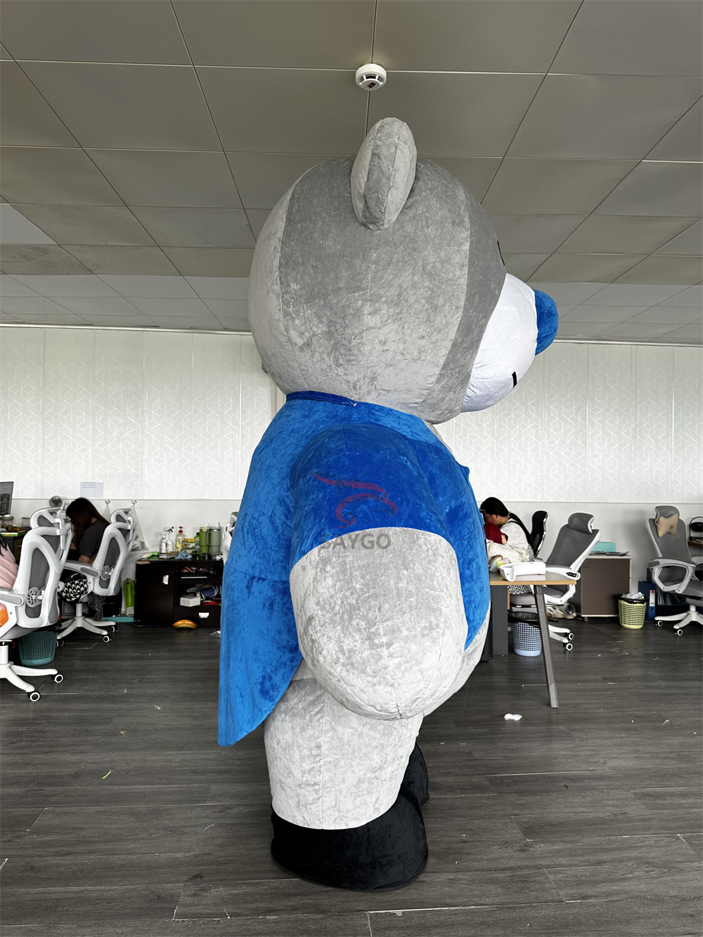 Hot Sale Fat pink and Blue Bear Mascot Costume Inflatable Plush Wedding Teddy Bear Costume for Sale