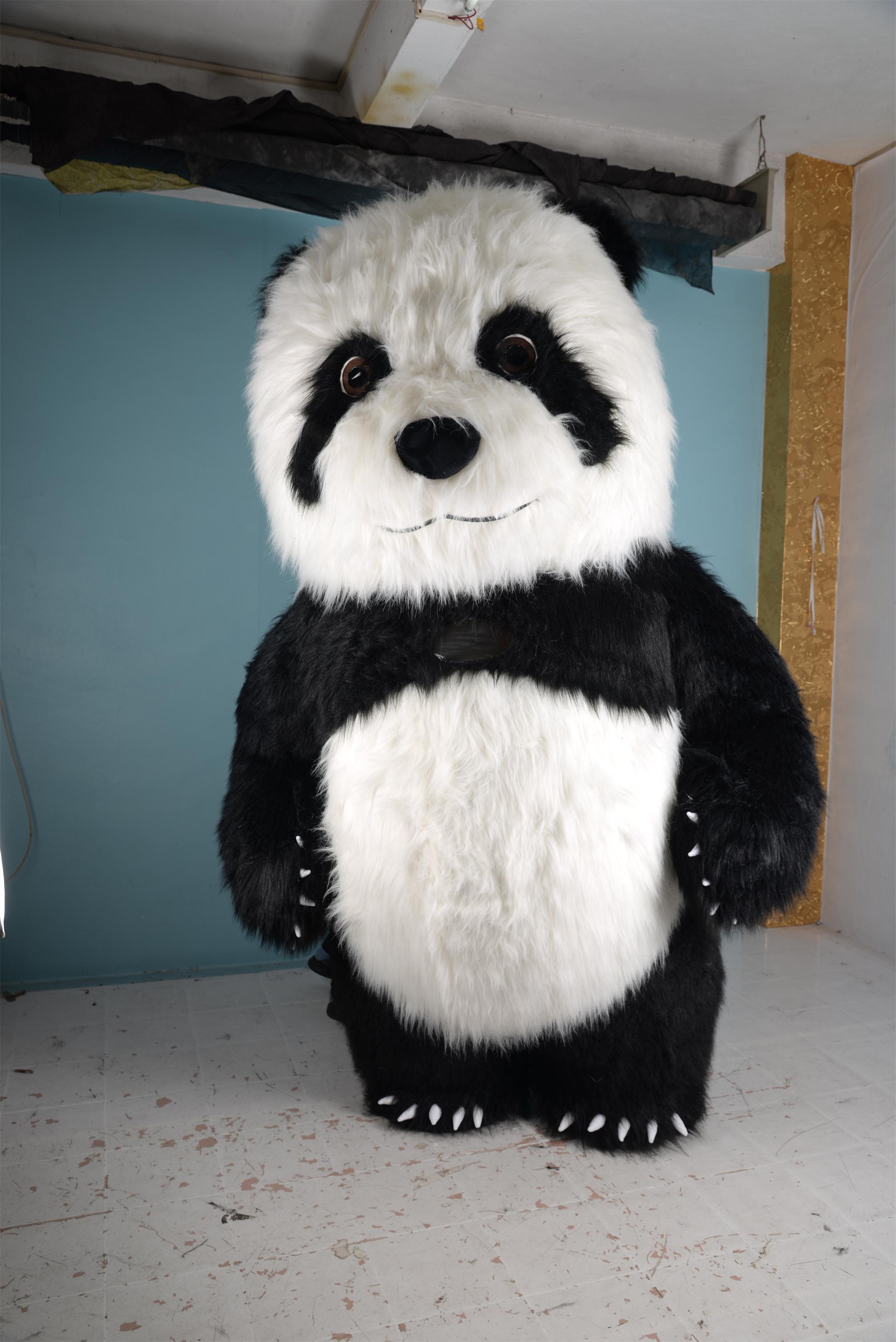Saygo Long Plush 2m/2.6m/3m Inflatable Panda Mascot Costume Cartoon Character Cosplay Suit for Adults