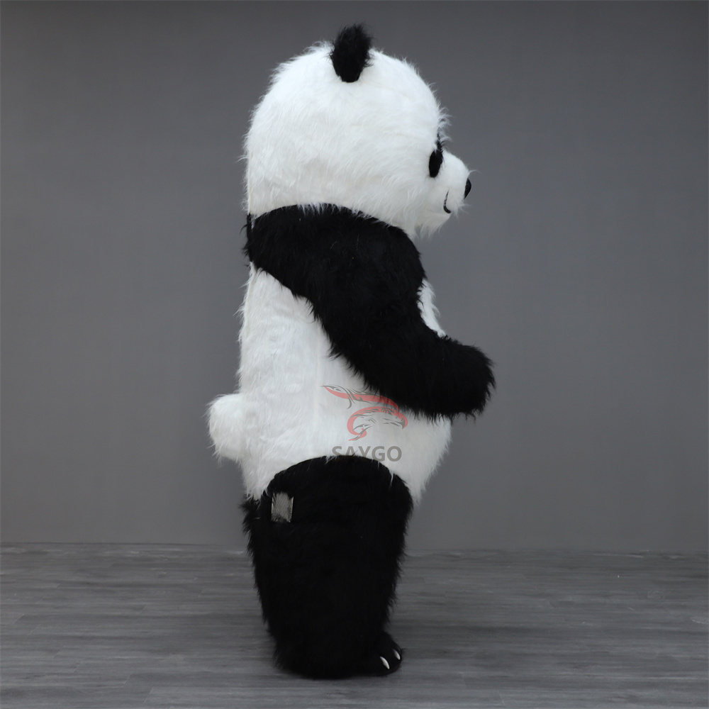 Hot sale Christmas Panda Mascot Costume Adult Inflatable Cartoon Animal Theme Walkable Plush Parties Dancing Costume