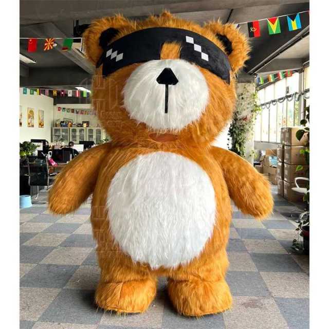 Saygo Halloween Fat Bear Mascot Costume Inflatable Plush Teddy Bear Costume With Bear Mascot Costume With Sunglasses for Sale