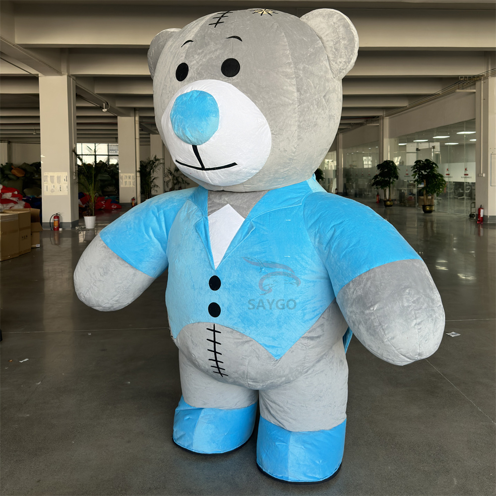 Inflatable Giant Walking Tuxedo Teddy Bear Mascot Costume Wedding Party Cosplay & Festival Event Dress for Adults for Halloween