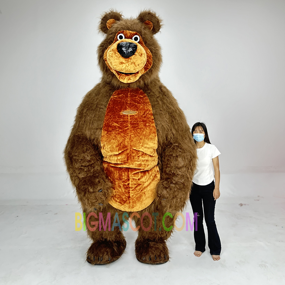 Professional Custom Inflatable Masha Bear Mascot Costume Cartoon Wearable Animal Performance Props Costumes for Party